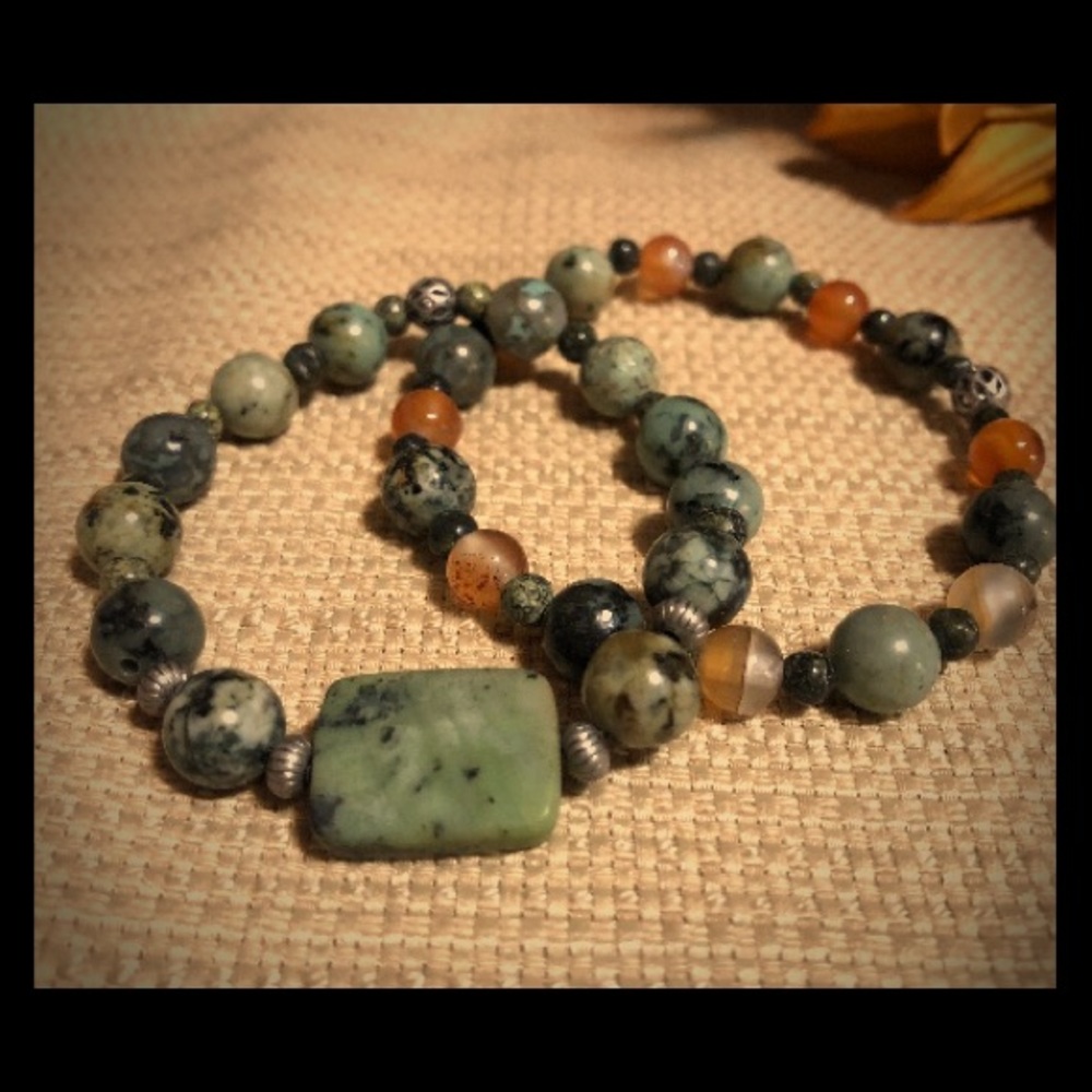 Grossularite garnet bracelets